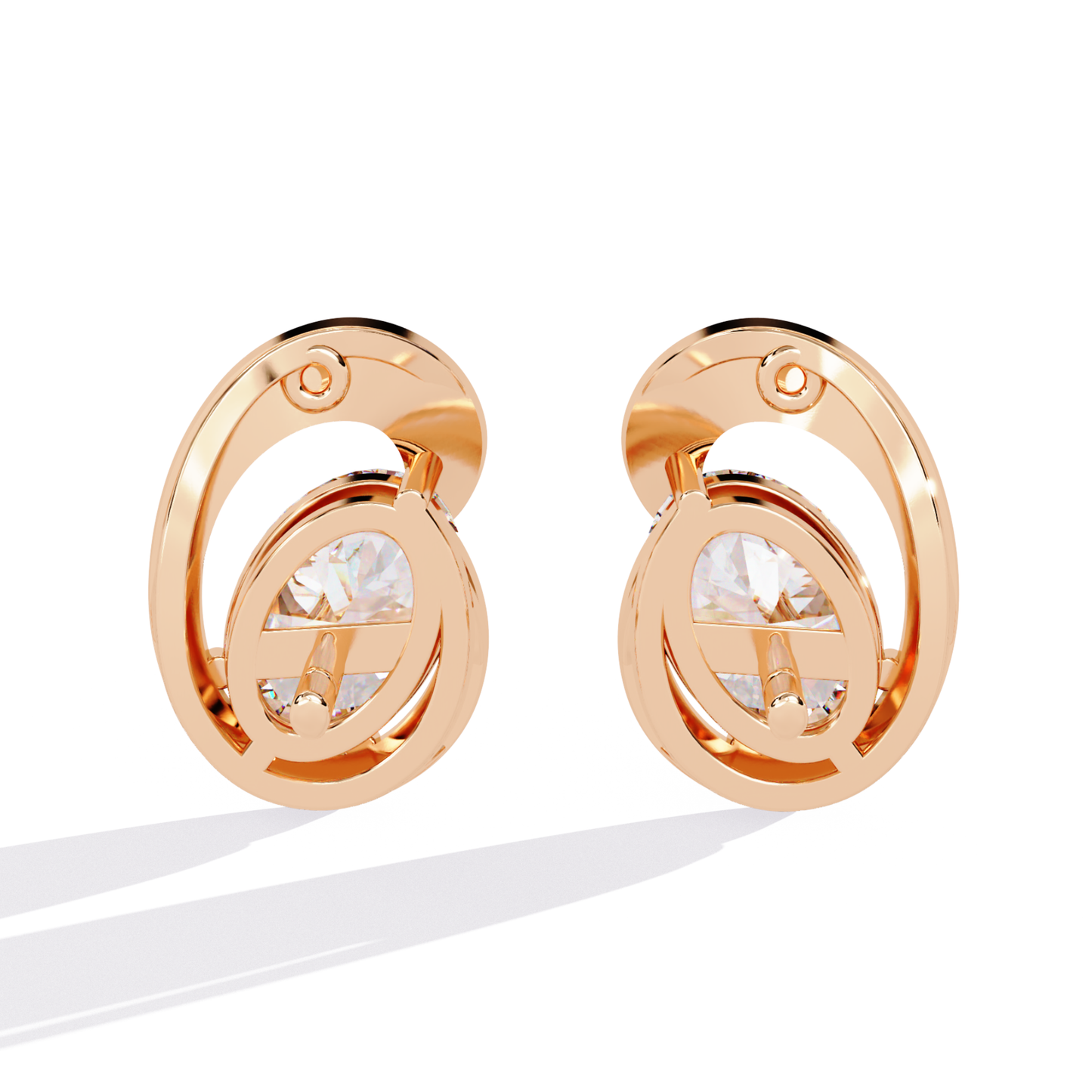 1.32 Ct Oval Cut Lab Grown Diamond Cluster Earrings - HIGHCARAT DIAMONDS