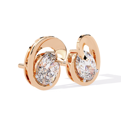 1.32 Ct Oval Cut Lab Grown Diamond Cluster Earrings - HIGHCARAT DIAMONDS