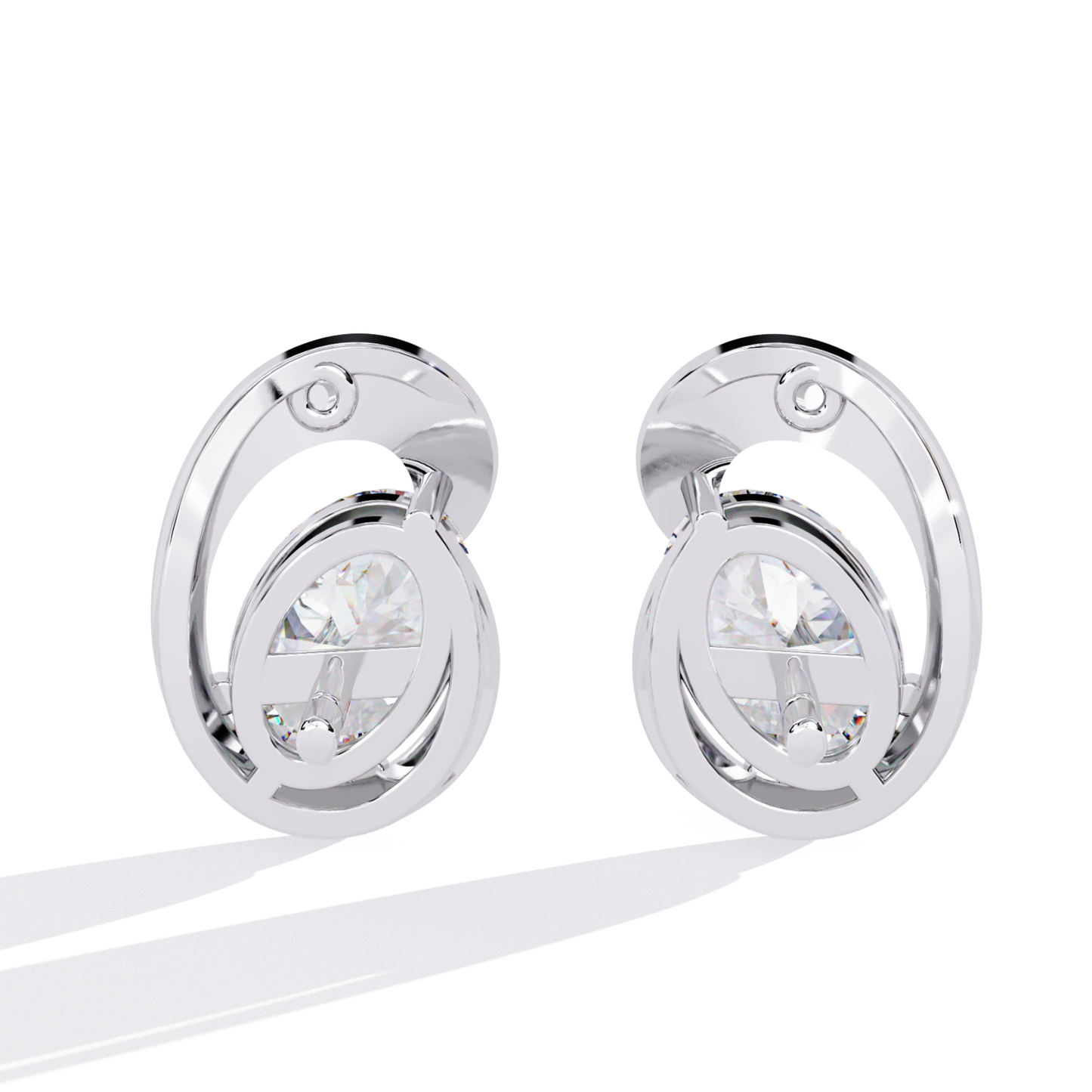 1.32 Ct Oval Cut Lab Grown Diamond Cluster Earrings - HIGHCARAT DIAMONDS