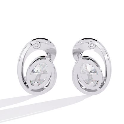 1.32 Ct Oval Cut Lab Grown Diamond Cluster Earrings - HIGHCARAT DIAMONDS