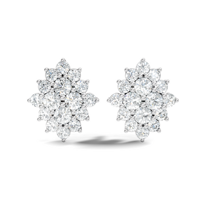 Lab Grown & Natural 10k solid Rose Gold Round Shape Diamond Daily Wear Stunning Studs Diamond Earrings For Women - HIGHCARAT DIAMONDS