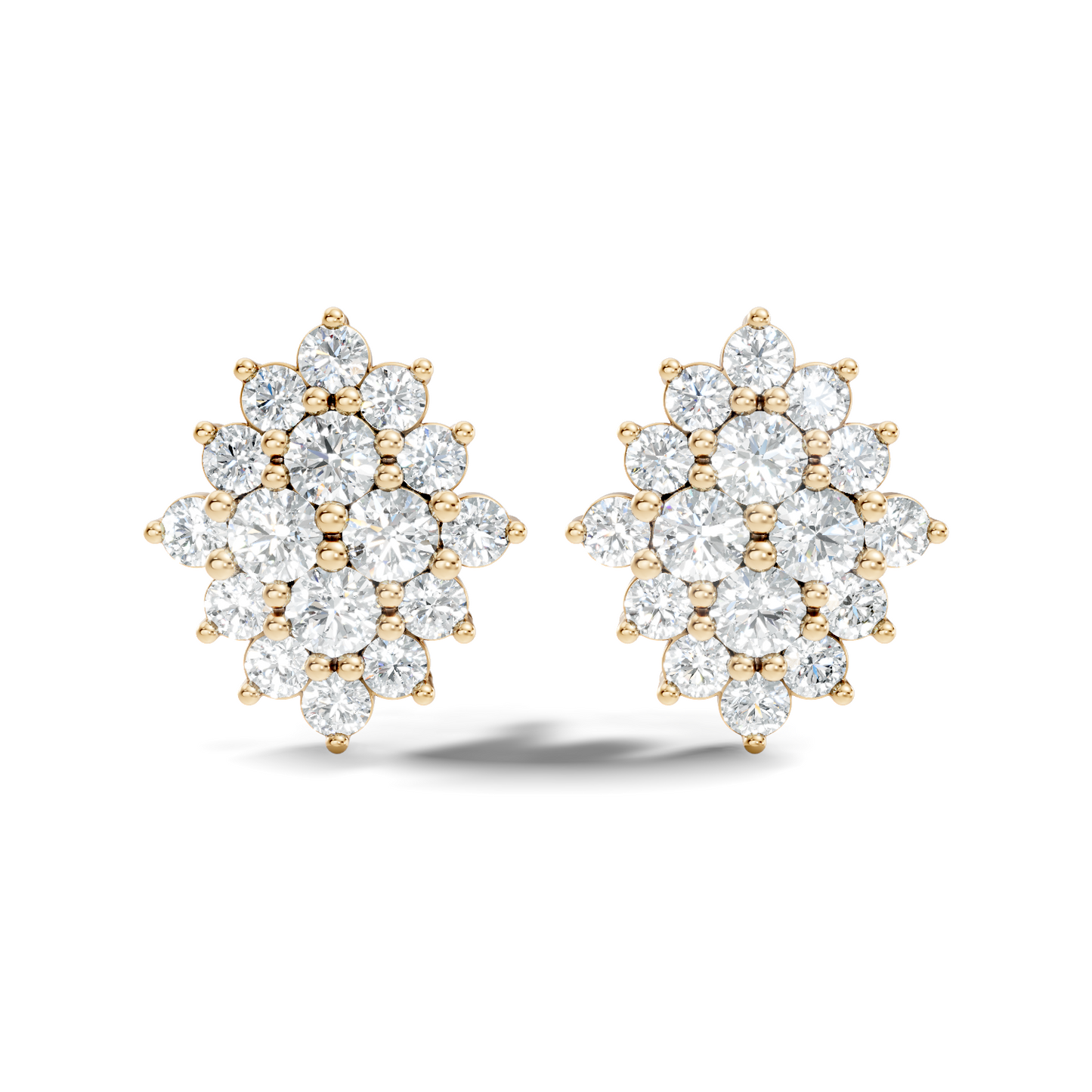Lab Grown & Natural 10k solid Rose Gold Round Shape Diamond Daily Wear Stunning Studs Diamond Earrings For Women - HIGHCARAT DIAMONDS