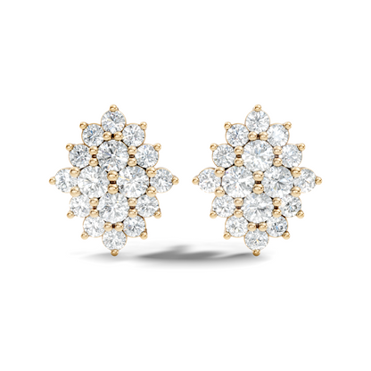 Lab Grown & Natural 10k solid Rose Gold Round Shape Diamond Daily Wear Stunning Studs Diamond Earrings For Women - HIGHCARAT DIAMONDS