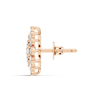 Lab Grown & Natural 10k solid Rose Gold Round Shape Diamond Daily Wear Stunning Studs Diamond Earrings For Women - HIGHCARAT DIAMONDS