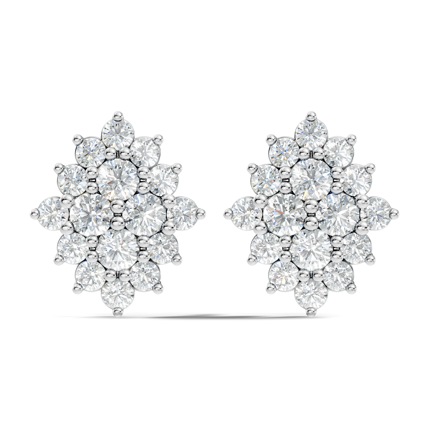 Lab Grown & Natural 10k solid Rose Gold Round Shape Diamond Daily Wear Stunning Studs Diamond Earrings For Women - HIGHCARAT DIAMONDS