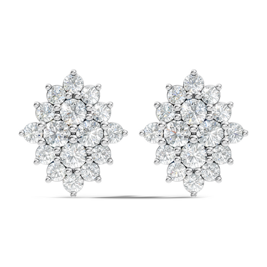 Lab Grown & Natural 10k solid Rose Gold Round Shape Diamond Daily Wear Stunning Studs Diamond Earrings For Women - HIGHCARAT DIAMONDS
