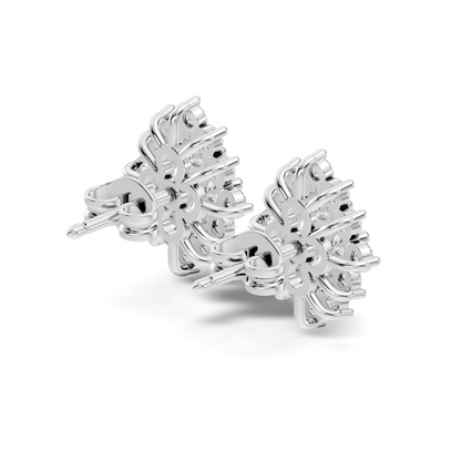 Lab Grown & Natural 10k solid Rose Gold Round Shape Diamond Daily Wear Stunning Studs Diamond Earrings For Women - HIGHCARAT DIAMONDS