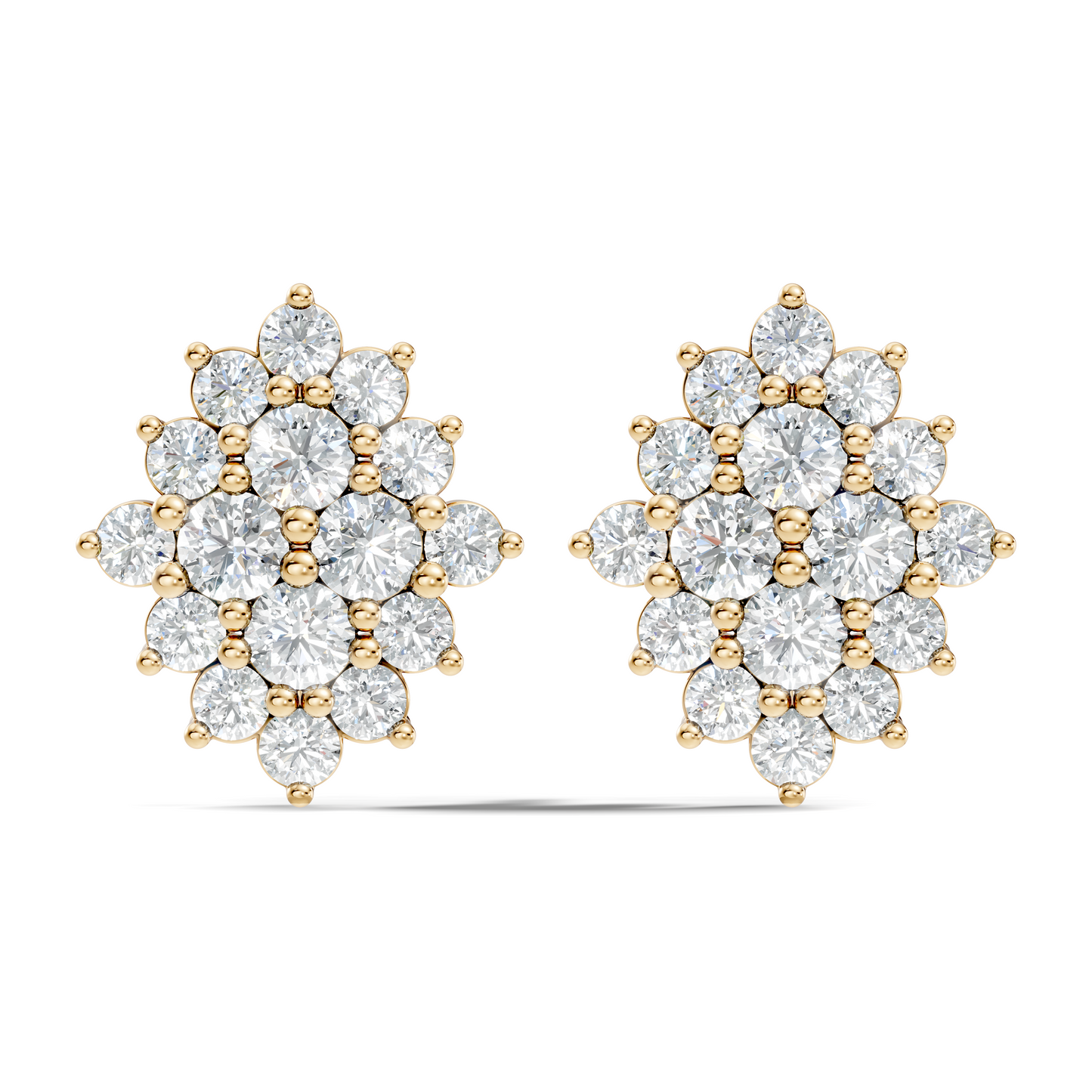 Lab Grown & Natural 10k solid Rose Gold Round Shape Diamond Daily Wear Stunning Studs Diamond Earrings For Women - HIGHCARAT DIAMONDS
