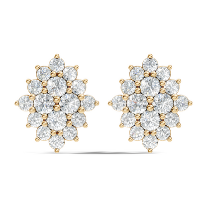 Lab Grown & Natural 10k solid Rose Gold Round Shape Diamond Daily Wear Stunning Studs Diamond Earrings For Women - HIGHCARAT DIAMONDS