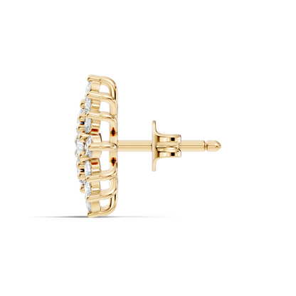 Lab Grown & Natural 10k solid Rose Gold Round Shape Diamond Daily Wear Stunning Studs Diamond Earrings For Women - HIGHCARAT DIAMONDS