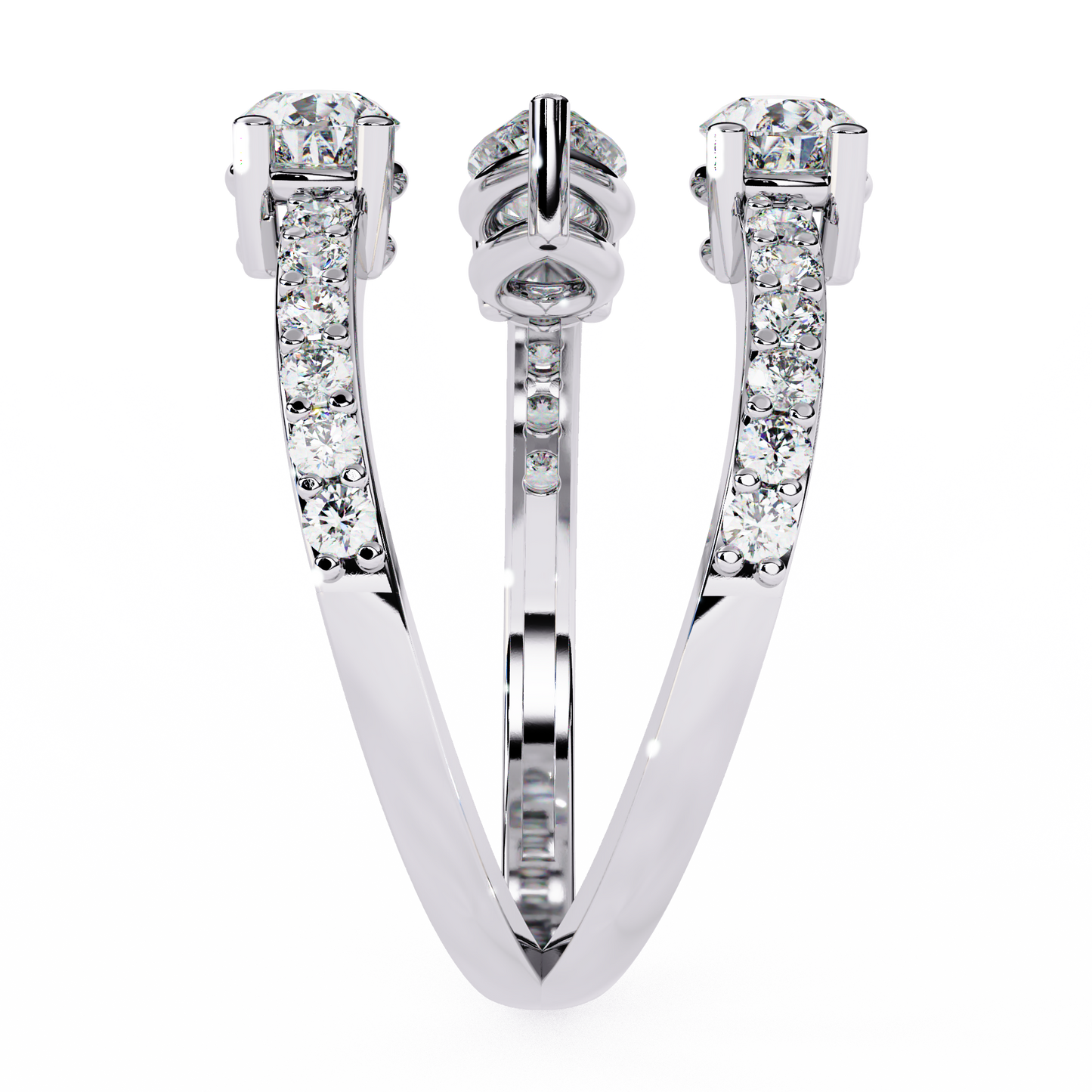 1.34Ct Pear And Round Cut Diamond Bypass Stunning Vintage Inspired Elegant Open Ring Gift For Women's