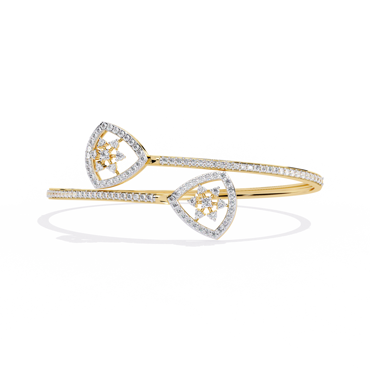 1.35Ct Trilliant Shape Round Cut High Quality Diamond Art Deco Vintage Open Cluster Every Day Bangle for Her - HIGHCARAT DIAMONDS
