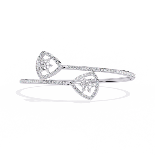 1.35Ct Trilliant Shape Round Cut High Quality Diamond Art Deco Vintage Open Cluster Every Day Bangle for Her - HIGHCARAT DIAMONDS
