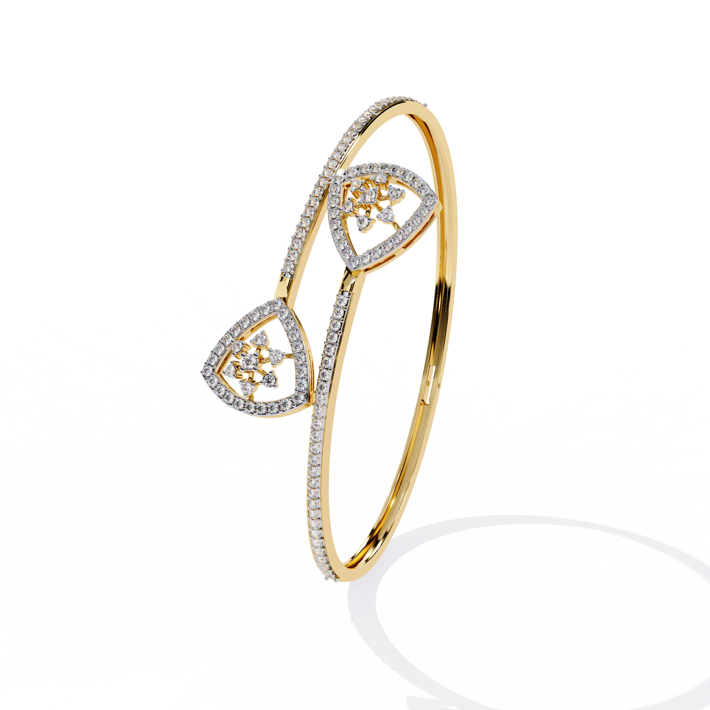 1.35Ct Trilliant Shape Round Cut High Quality Diamond Art Deco Vintage Open Cluster Every Day Bangle for Her - HIGHCARAT DIAMONDS