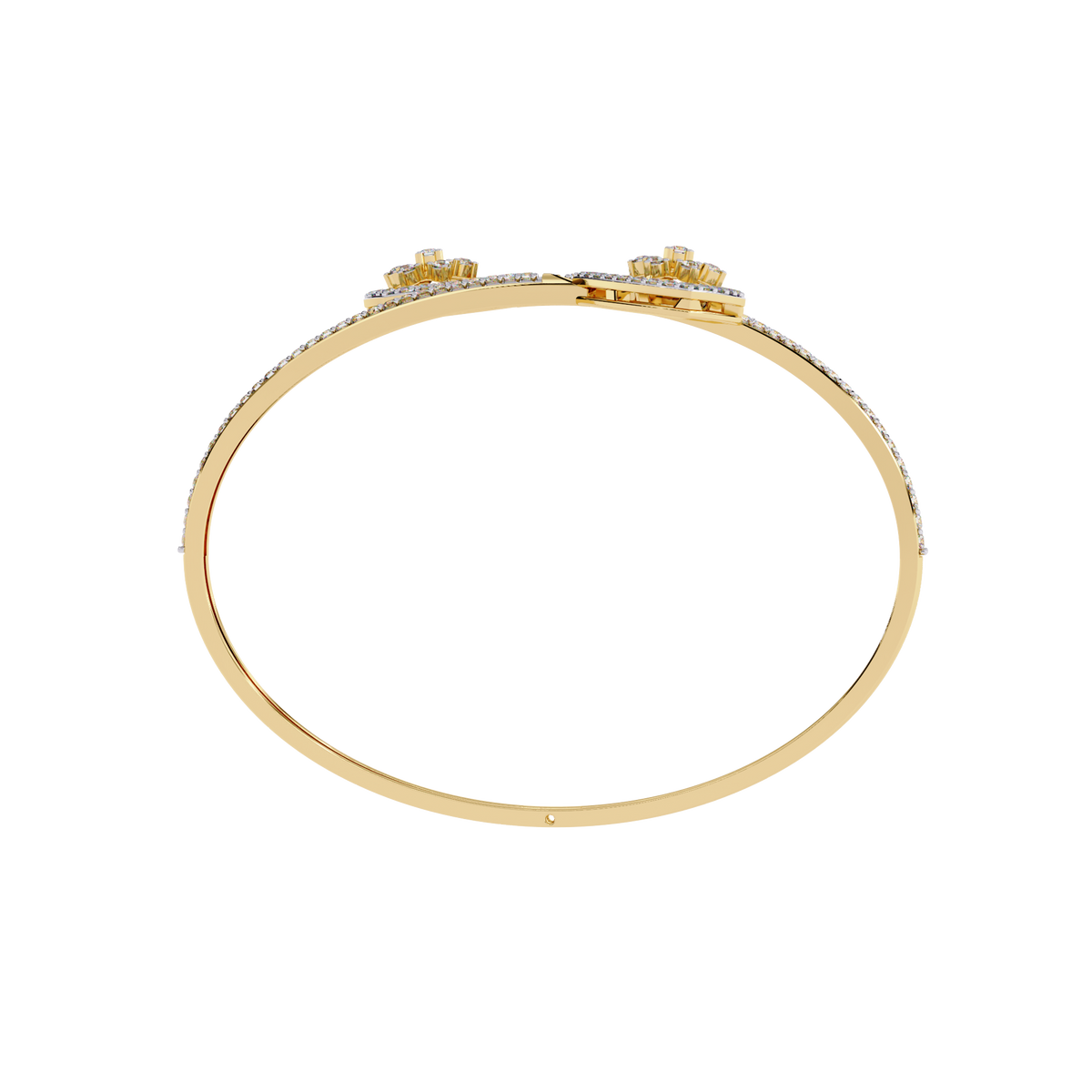 1.35Ct Trilliant Shape Round Cut High Quality Diamond Art Deco Vintage Open Cluster Every Day Bangle for Her - HIGHCARAT DIAMONDS