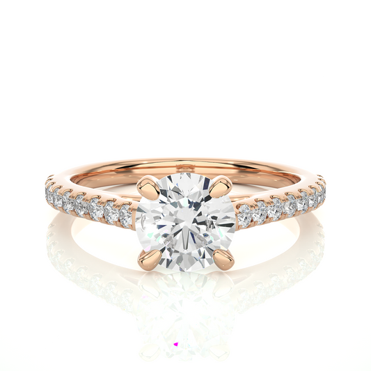 1.36 CT Round Cut Lab Grown Diamond Hidden Halo Set Wedding Ring For Anniversary - HIGHCARAT DIAMONDS