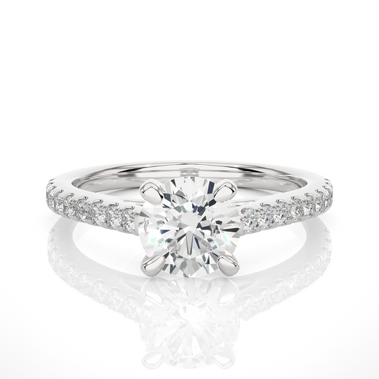 1.36 CT Round Cut Lab Grown Diamond Hidden Halo Set Wedding Ring For Anniversary - HIGHCARAT DIAMONDS