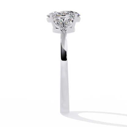 1.37Ct Oval, Marquise and Round Cut Lab Grown Triple Diamond Art Deco Delicate Vintage Stackable Ring - HIGHCARAT DIAMONDS