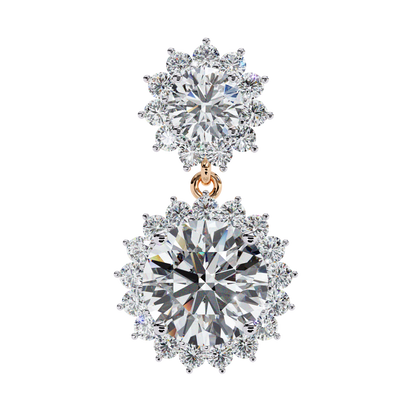1.37Ct Round Cut Lab Grown Diamond Flower Shape Antique Elegant Classic Dainty Perfect Drop Earring For Gift - HIGHCARAT DIAMONDS