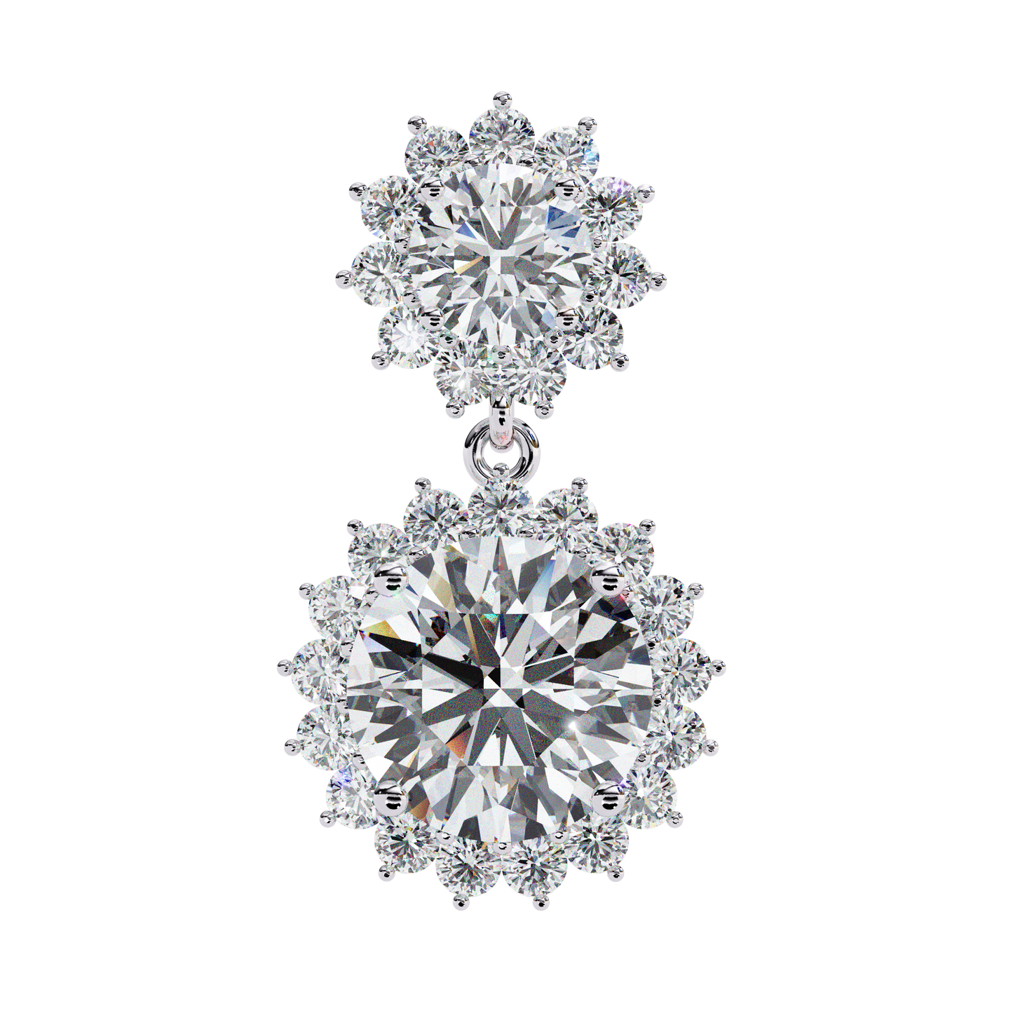 1.37Ct Round Cut Lab Grown Diamond Flower Shape Antique Elegant Classic Dainty Perfect Drop Earring For Gift - HIGHCARAT DIAMONDS