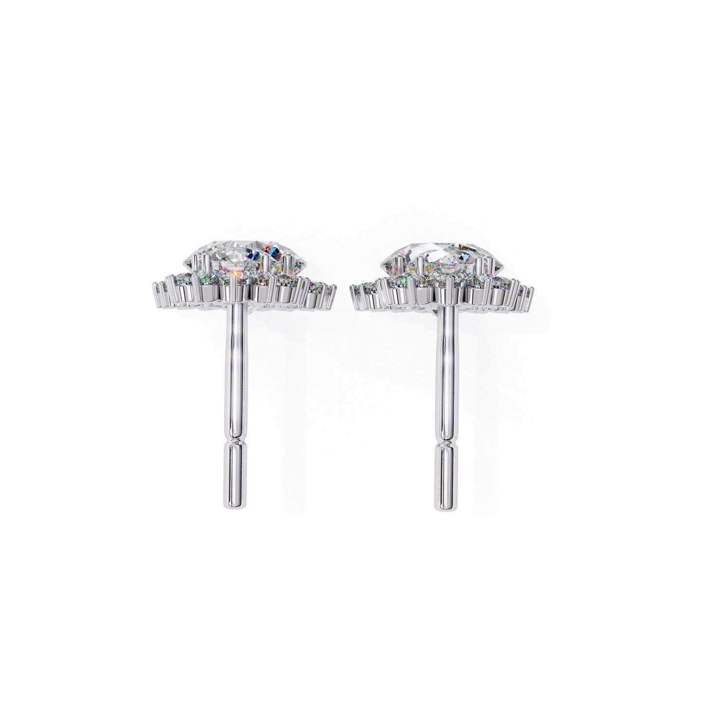 1.37Ct Round Cut Lab Grown Diamond Flower Shape Antique Elegant Classic Dainty Perfect Drop Earring For Gift - HIGHCARAT DIAMONDS