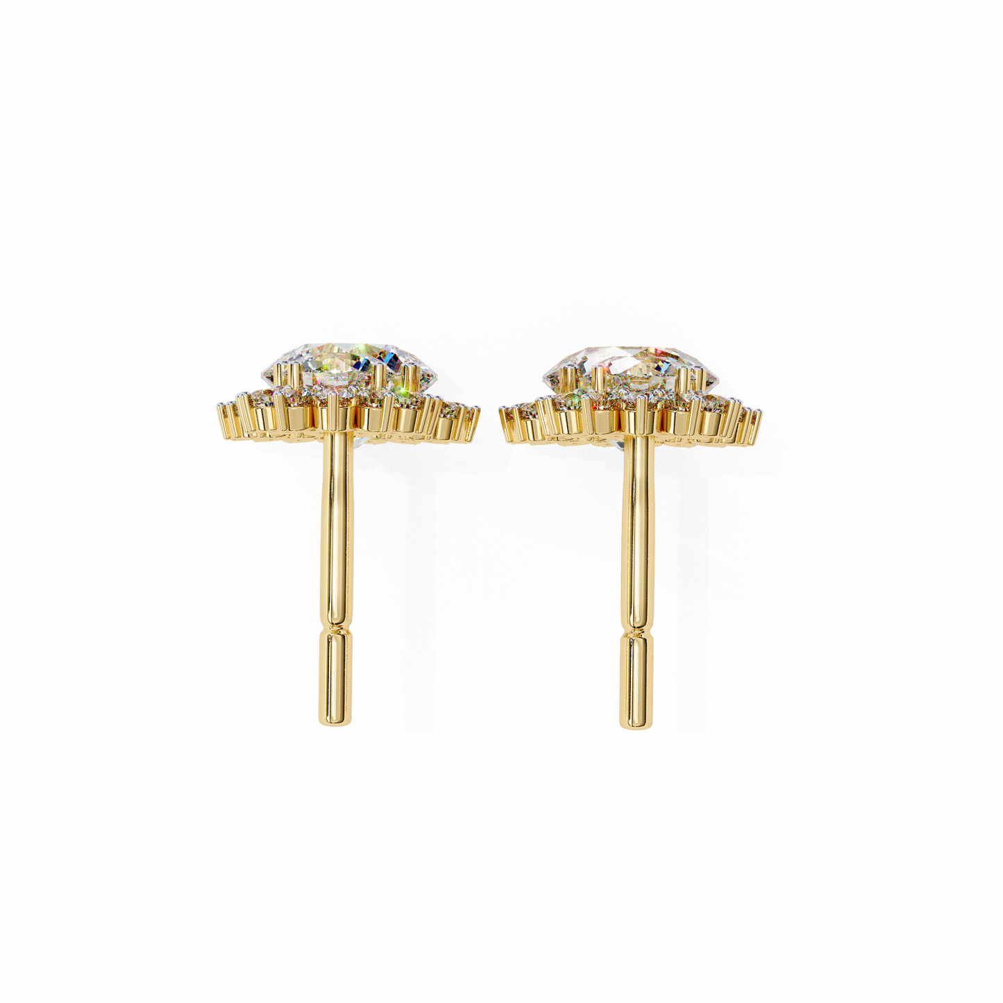 1.37Ct Round Cut Lab Grown Diamond Flower Shape Antique Elegant Classic Dainty Perfect Drop Earring For Gift - HIGHCARAT DIAMONDS
