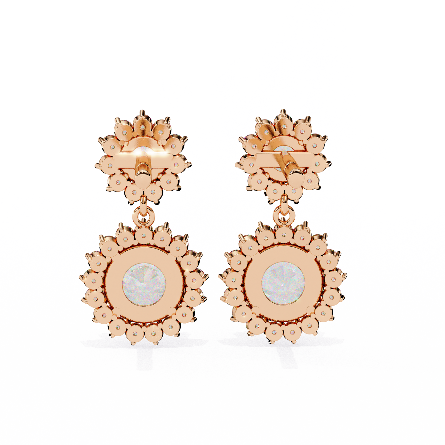 1.37Ct Round Cut Lab Grown Diamond Flower Shape Antique Elegant Classic Dainty Perfect Drop Earring For Gift - HIGHCARAT DIAMONDS