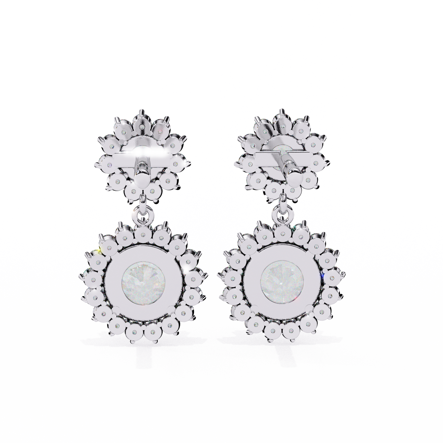 1.37Ct Round Cut Lab Grown Diamond Flower Shape Antique Elegant Classic Dainty Perfect Drop Earring For Gift - HIGHCARAT DIAMONDS