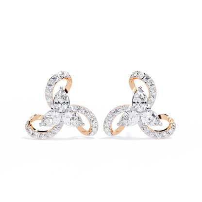 1.38Ct Pear And Round Cut High Quality Diamond Unique Minimalist Perfect Sparkling Party Wear Stud Earring - HIGHCARAT DIAMONDS