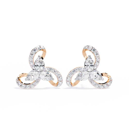 1.38Ct Pear And Round Cut High Quality Diamond Unique Minimalist Perfect Sparkling Party Wear Stud Earring - HIGHCARAT DIAMONDS