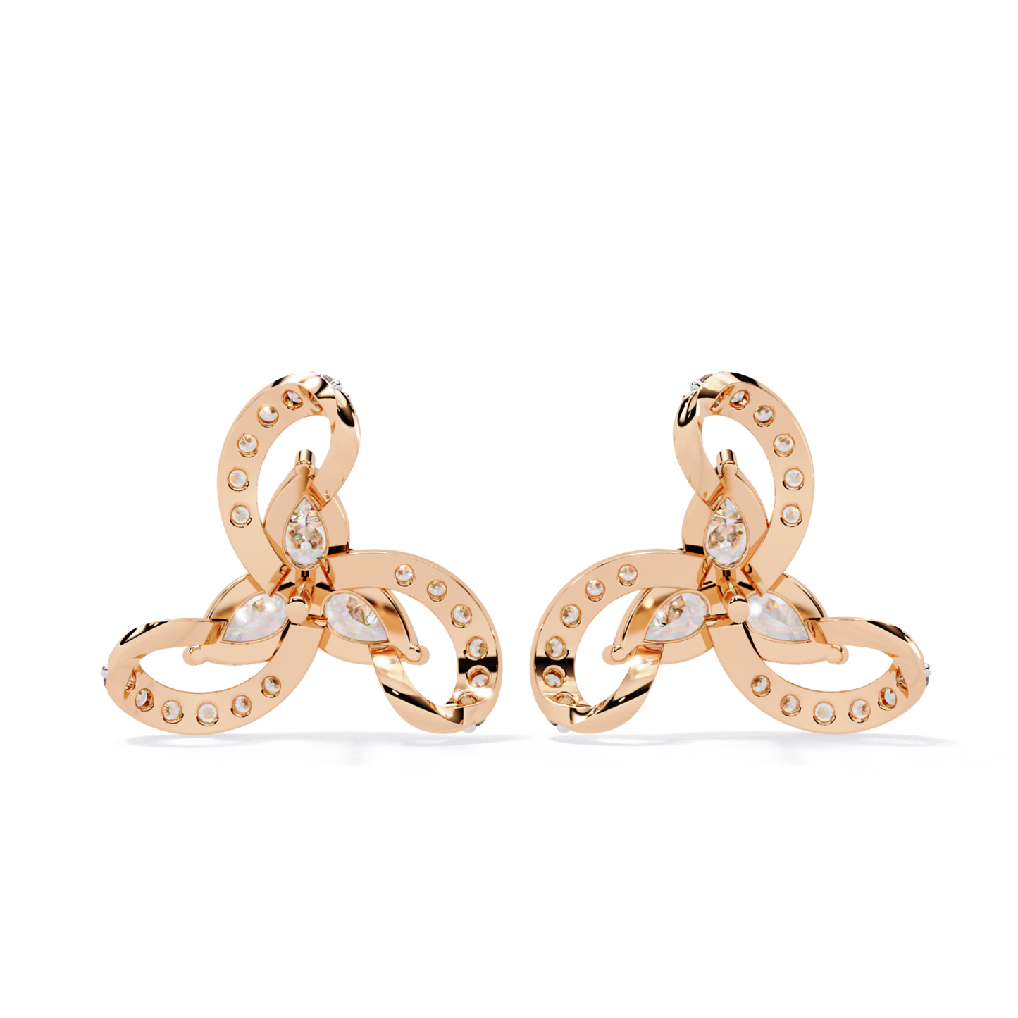 1.38 Ct Pear & Round Cut Lab Grown Diamond Earrings - HIGHCARAT DIAMONDS