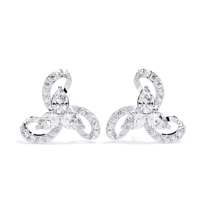 1.38 Ct Pear & Round Cut Lab Grown Diamond Earrings - HIGHCARAT DIAMONDS