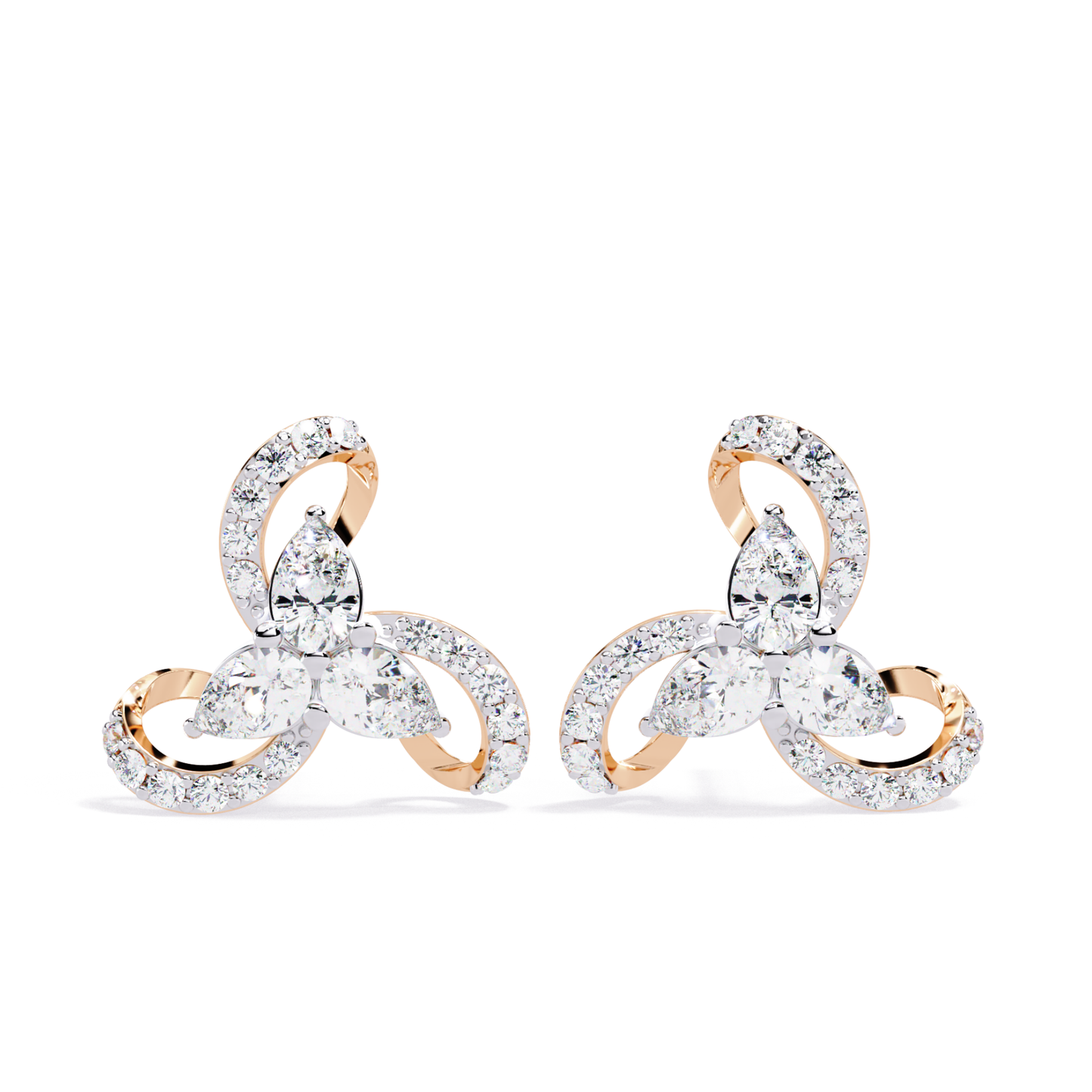1.38 Ct Pear & Round Cut Lab Grown Diamond Earrings - HIGHCARAT DIAMONDS