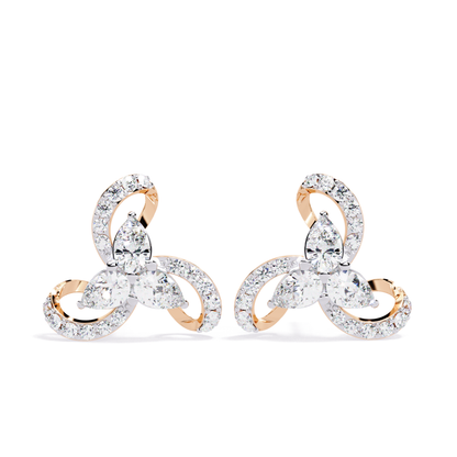 1.38 Ct Pear & Round Cut Lab Grown Diamond Earrings - HIGHCARAT DIAMONDS