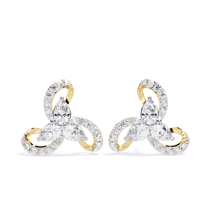 1.38 Ct Pear & Round Cut Lab Grown Diamond Earrings - HIGHCARAT DIAMONDS