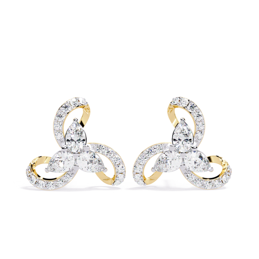 1.38 Ct Pear & Round Cut Lab Grown Diamond Earrings - HIGHCARAT DIAMONDS