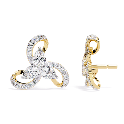 1.38 Ct Pear & Round Cut Lab Grown Diamond Earrings - HIGHCARAT DIAMONDS