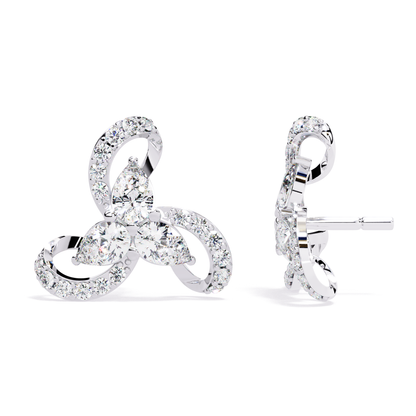 1.38 Ct Pear & Round Cut Lab Grown Diamond Earrings - HIGHCARAT DIAMONDS