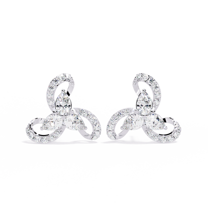 1.38Ct Pear And Round Cut High Quality Diamond Unique Minimalist Perfect Sparkling Party Wear Stud Earring - HIGHCARAT DIAMONDS
