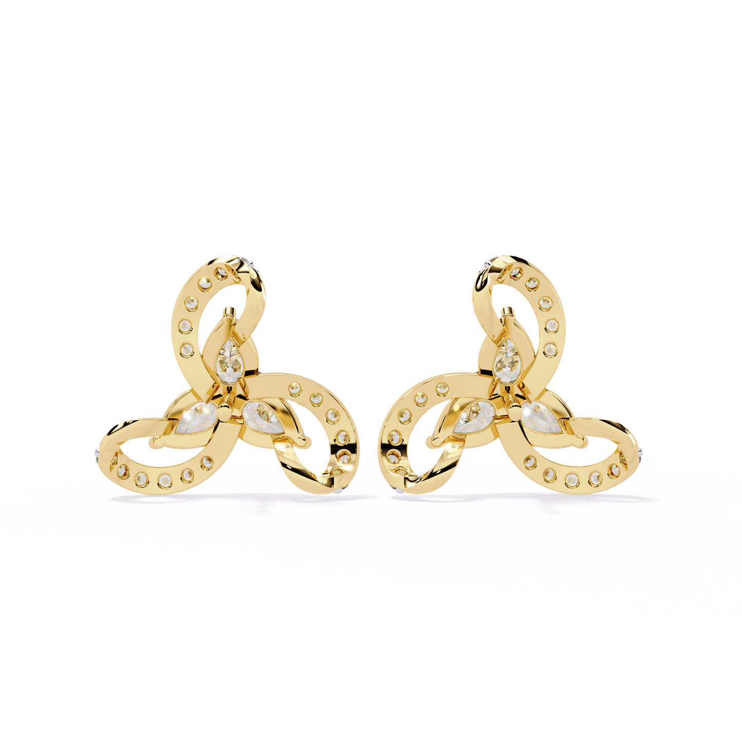 1.38Ct Pear And Round Cut High Quality Diamond Unique Minimalist Perfect Sparkling Party Wear Stud Earring - HIGHCARAT DIAMONDS