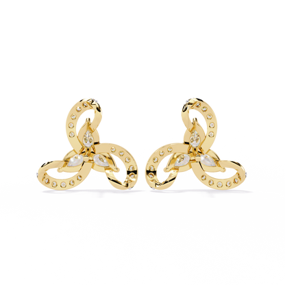 1.38Ct Pear And Round Cut High Quality Diamond Unique Minimalist Perfect Sparkling Party Wear Stud Earring - HIGHCARAT DIAMONDS