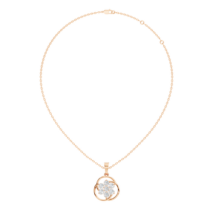 1.40 Carat Lab-Grown Round Diamond Pendant Necklace in 14K Solid Gold