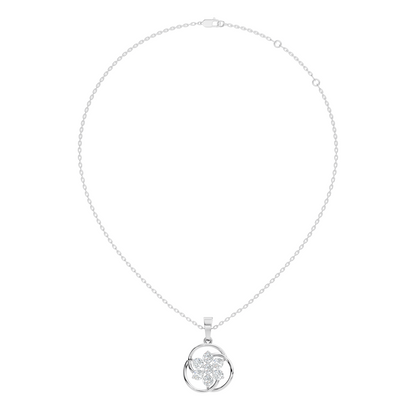 1.40 Carat Lab-Grown Round Diamond Pendant Necklace in 14K Solid Gold