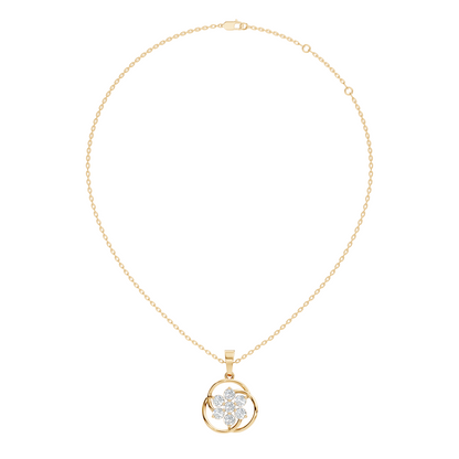 1.40 Carat Lab-Grown Round Diamond Pendant Necklace in 14K Solid Gold