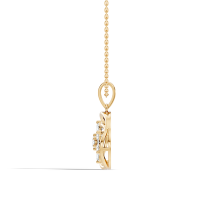 1.40 Carat Lab-Grown Round Diamond Pendant Necklace in 14K Solid Gold