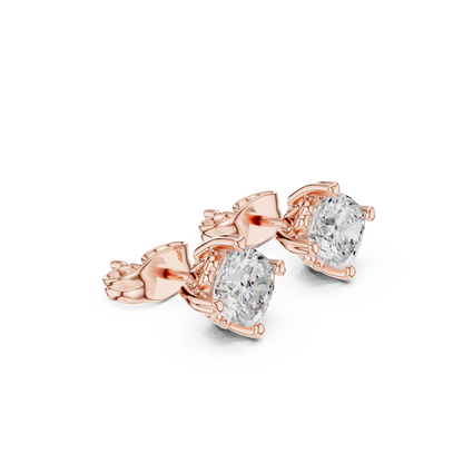 1.40 Ct Cushion Cut Lab Grown Diamond 10k Solid Gold Stunning Fabulous Diamond Earring For Her Birthday