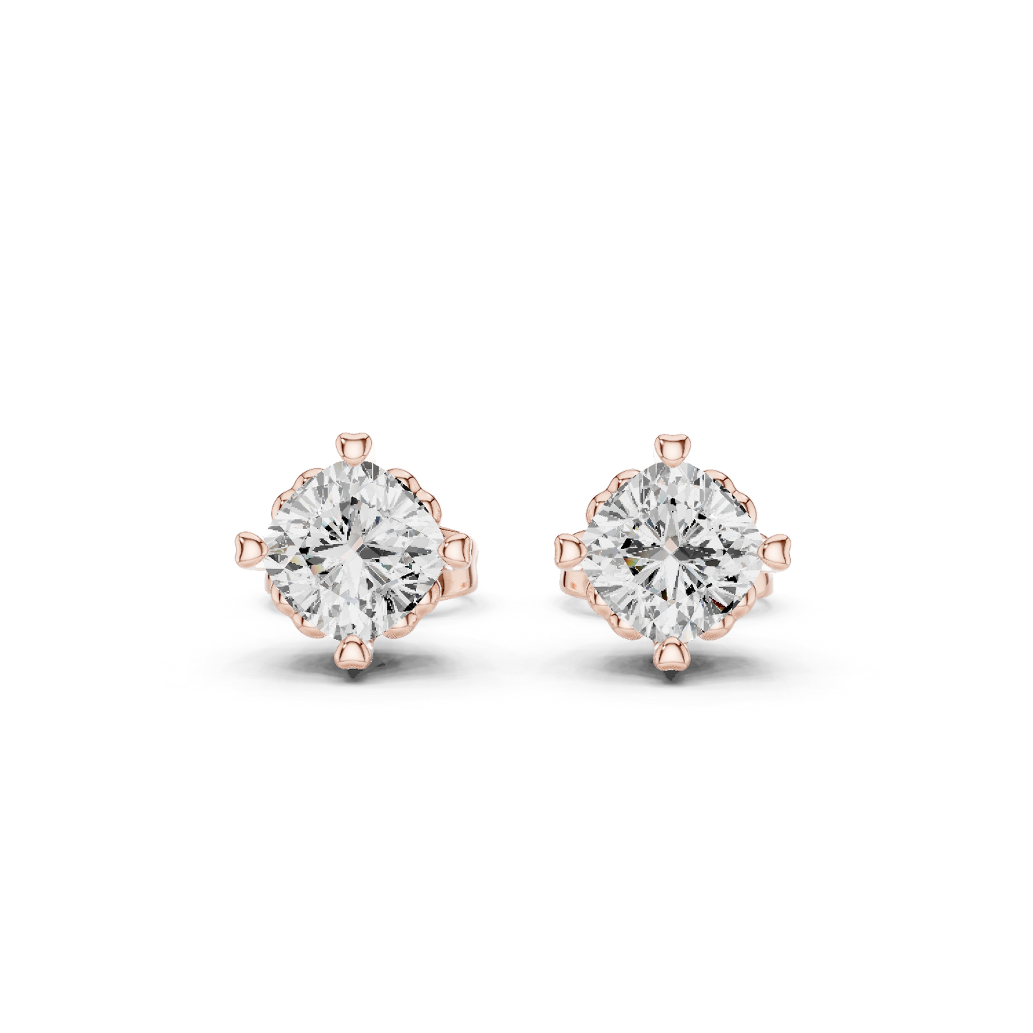 1.40 Ct Cushion Cut Lab Grown Diamond 10k Solid Gold Stunning Fabulous Diamond Earring For Her Birthday - HIGHCARAT DIAMONDS
