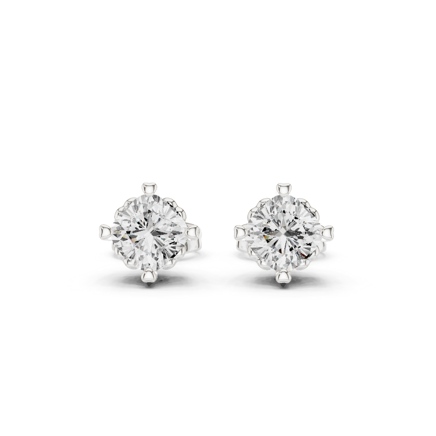 1.40 Ct Cushion Cut Lab Grown Diamond 10k Solid Gold Stunning Fabulous Diamond Earring For Her Birthday - HIGHCARAT DIAMONDS