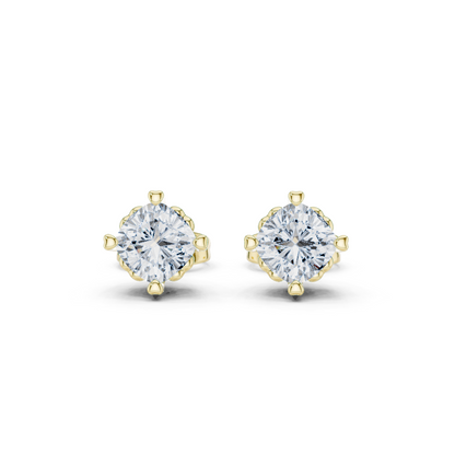 1.40 Ct Cushion Cut Lab Grown Diamond 10k Solid Gold Stunning Fabulous Diamond Earring For Her Birthday - HIGHCARAT DIAMONDS