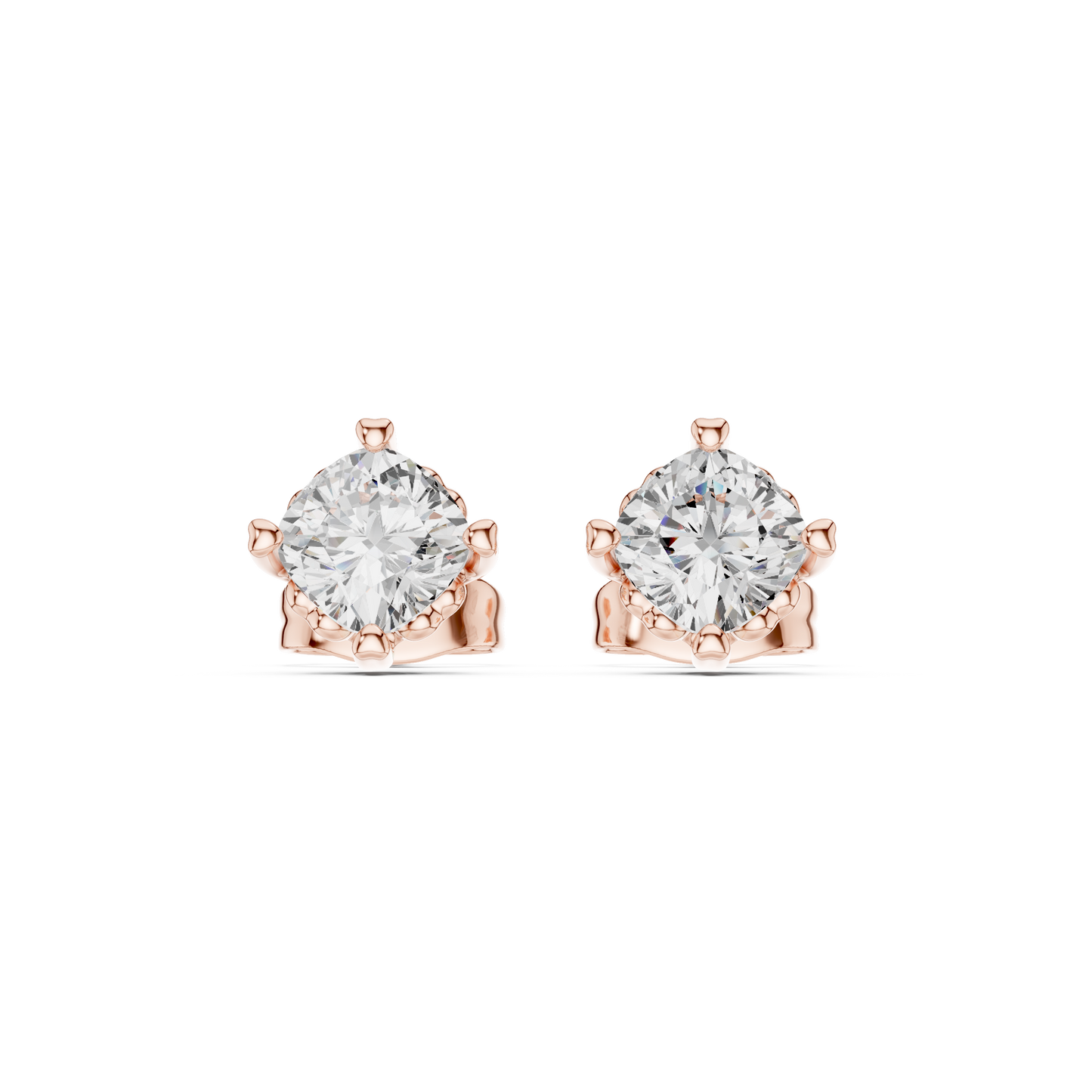 1.40 Ct Cushion Cut Lab Grown Diamond 10k Solid Gold Stunning Fabulous Diamond Earring For Her Birthday - HIGHCARAT DIAMONDS
